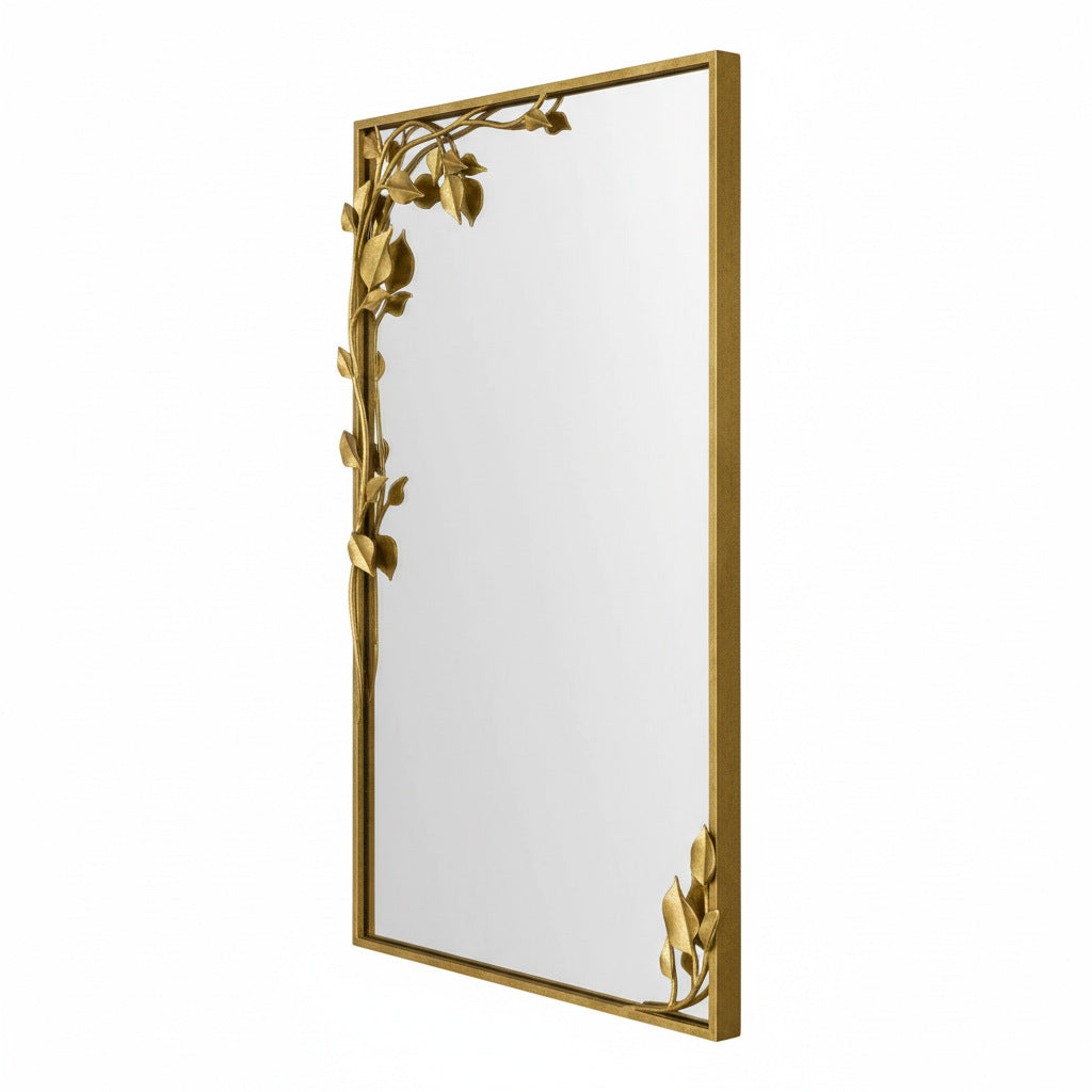 Ornate Wall Mirror with Leaf Accents | Kelmera