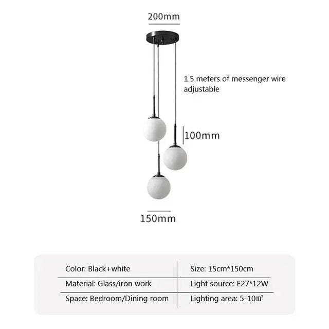 Ortunda Glass Ball Pendant Lamp