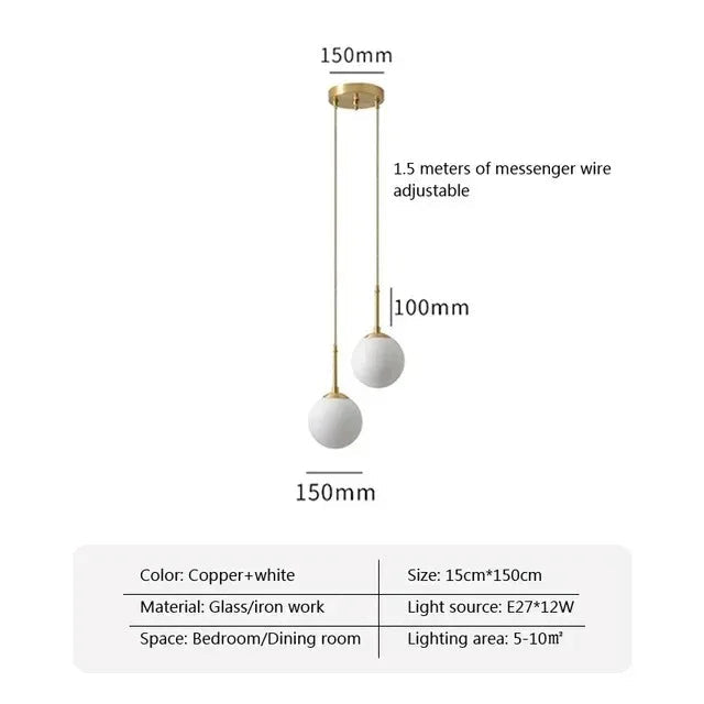 Ortunda Glass Ball Pendant Lamp