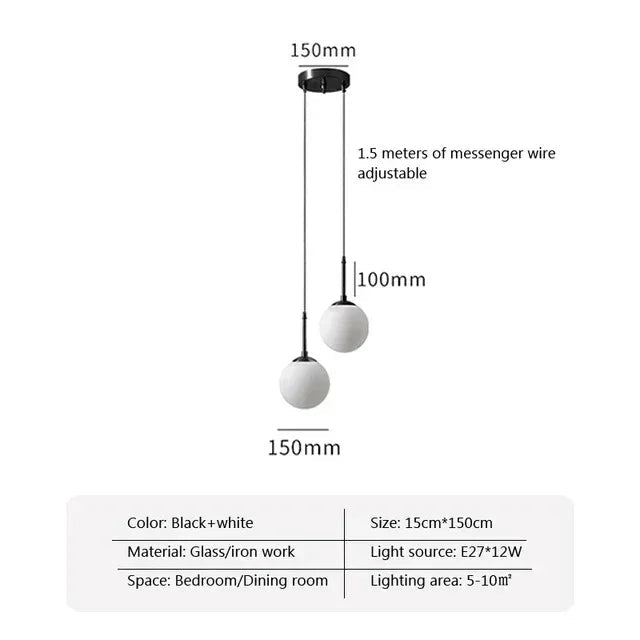 Ortunda Glass Ball Pendant Lamp