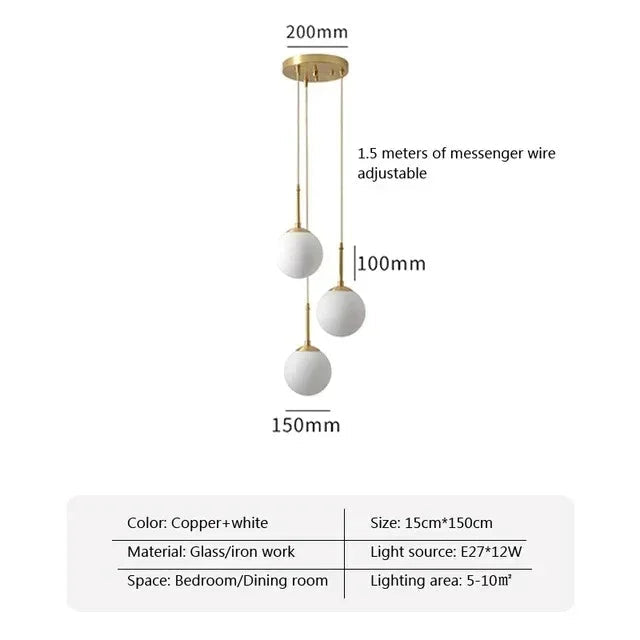 Ortunda Glass Ball Pendant Lamp