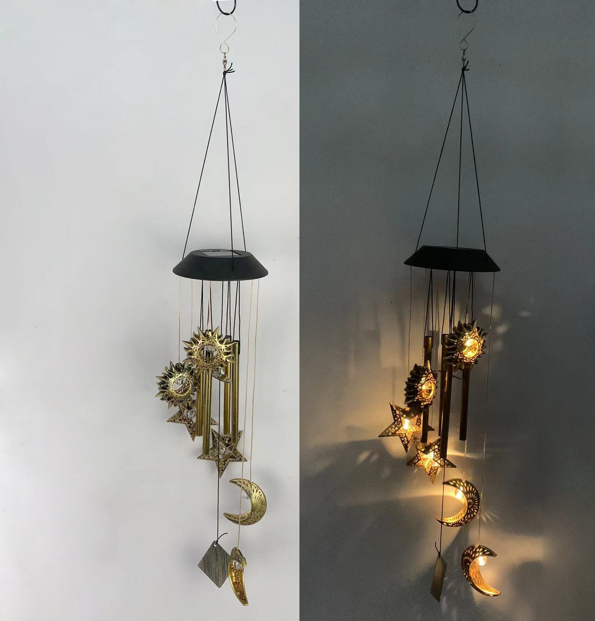 Outdoor Metal Star Wind Chime with Resonating Aluminum Tubes | Kelmera