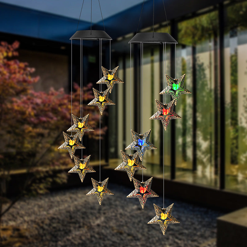 Outdoor Metal Star Wind Chime with Resonating Aluminum Tubes | Kelmera