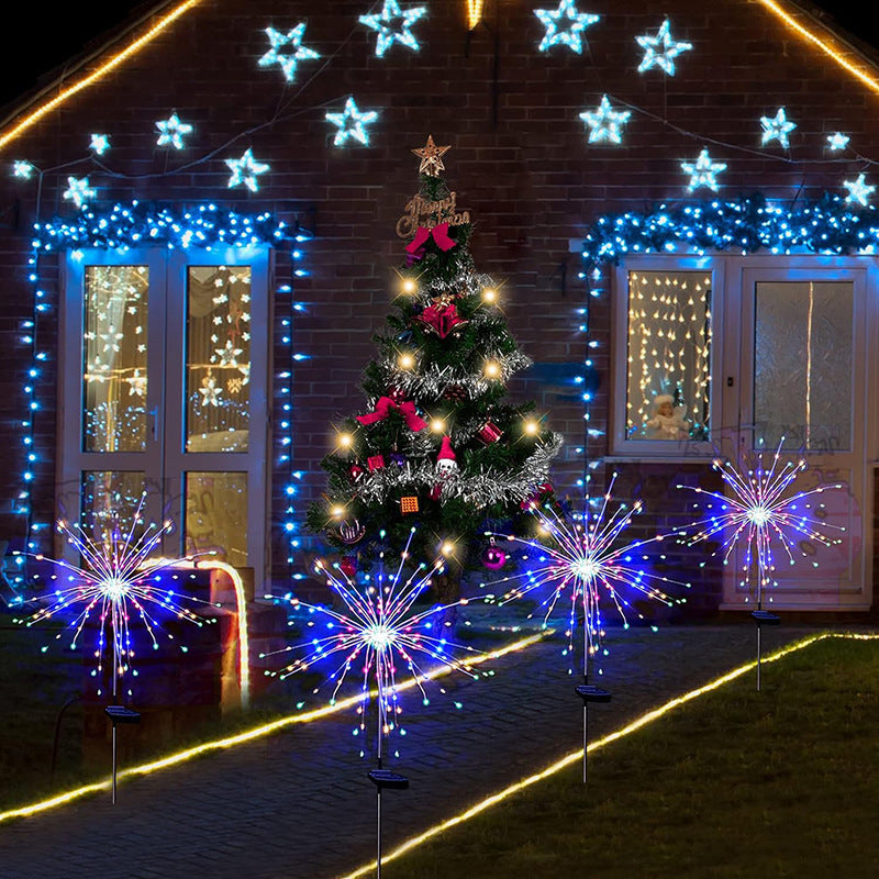 Outdoor Solar Firework Starburst LED Garden Stake Lights | Kelmera
