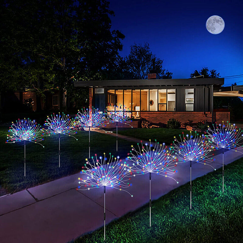 Outdoor Solar Firework Starburst LED Garden Stake Lights | Kelmera