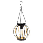 Outdoor Solar Hanging Lights in Metal Cage with Warm LED Candle Light | Kelmera