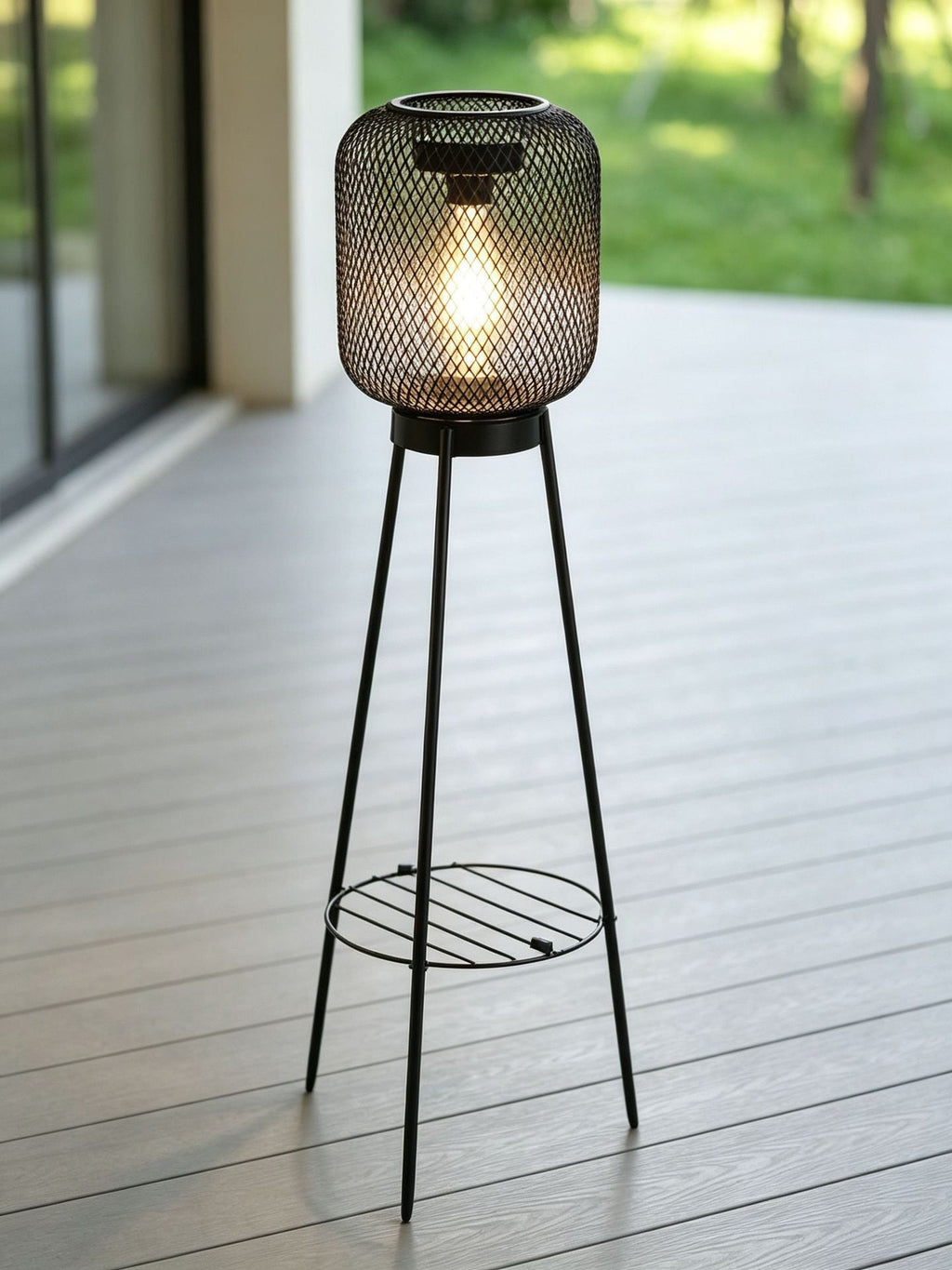 Outdoor Solar Hanging Lights in Metal Cage with Warm LED Candle Light | Kelmera