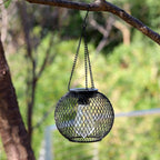 Outdoor Solar Hanging Lights in Metal Cage with Warm LED Candle Light | Kelmera