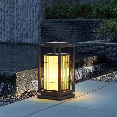 Outdoor Solar Lantern Path Light with Decorative Frosted Glass Panels | Kelmera