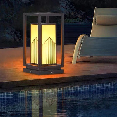 Outdoor Solar Lantern Path Light with Decorative Frosted Glass Panels | Kelmera