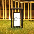 Outdoor Solar Lantern Path Light with Decorative Frosted Glass Panels | Kelmera