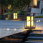 Outdoor Solar Lantern Path Light with Decorative Frosted Glass Panels | Kelmera