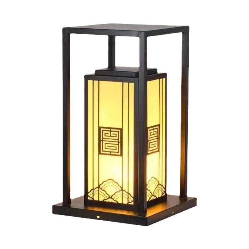 Outdoor Solar Lantern Path Light with Decorative Frosted Glass Panels | Kelmera