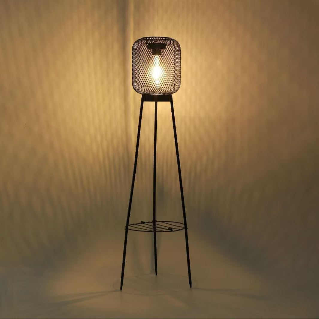 Outdoor Solar Lantern Planter Stand with Net Shade and Three Leg Base | Kelmera