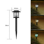 Outdoor Solar LED Garden Stake Lantern with Pagoda Grid and Color-Changing Mood Light | Kelmera