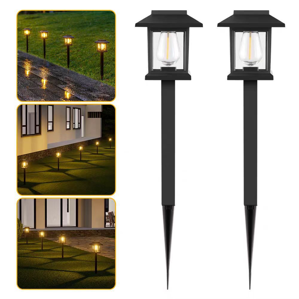 Outdoor Solar LED Garden Stake Lantern with Pagoda Grid and Color-Changing Mood Light | Kelmera