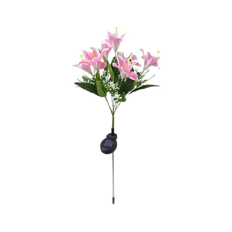 Outdoor Solar LED Glowing Lily Bouquet Plug Lights | Kelmera