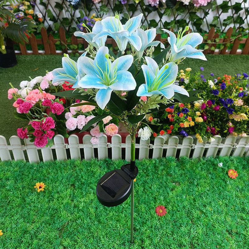 Outdoor Solar LED Glowing Lily Bouquet Plug Lights | Kelmera