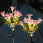 Outdoor Solar LED Glowing Lily Bouquet Plug Lights | Kelmera