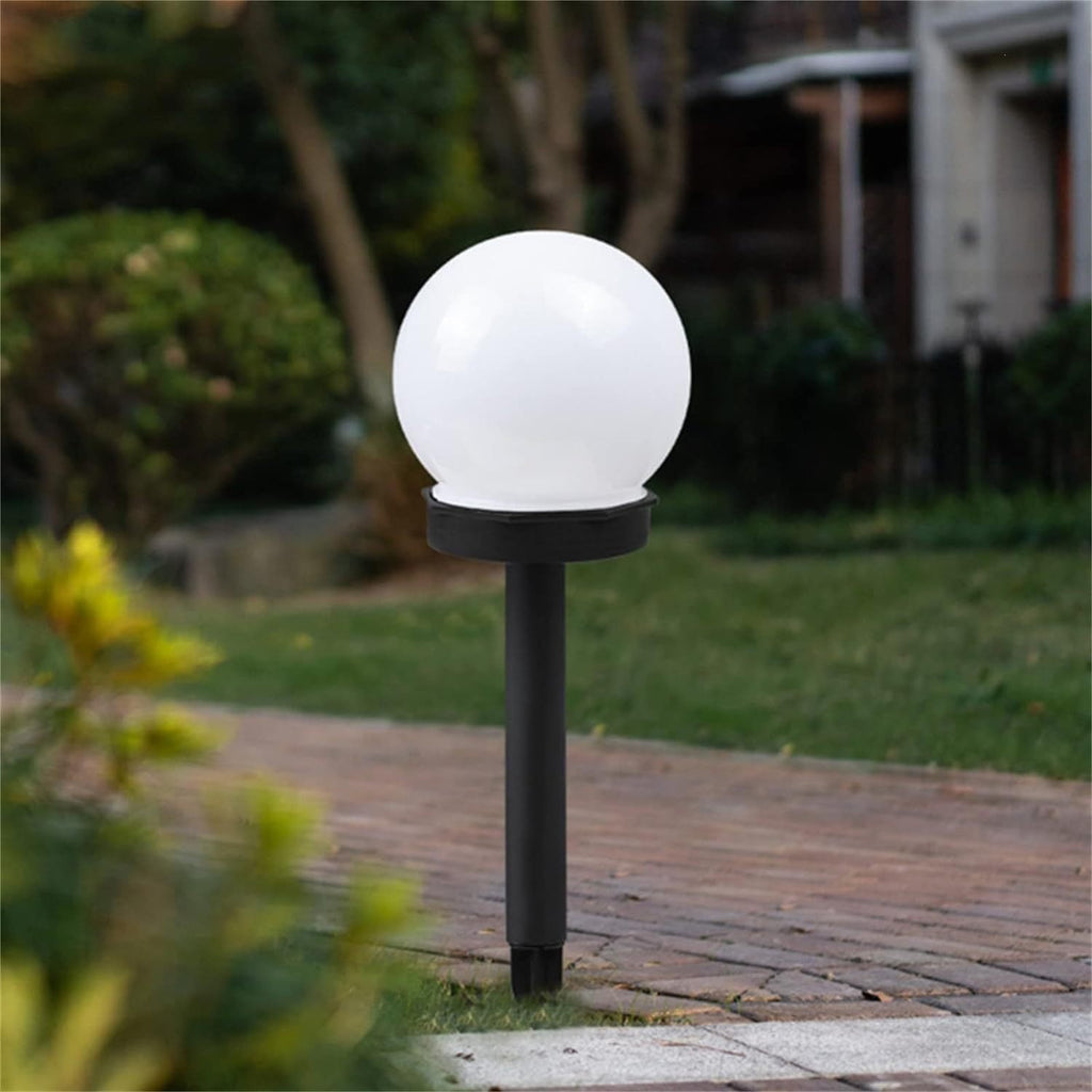 Outdoor Solar-Powered Frosted Globe Garden Stake Lights | Kelmera