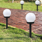 Outdoor Solar-Powered Frosted Globe Garden Stake Lights | Kelmera