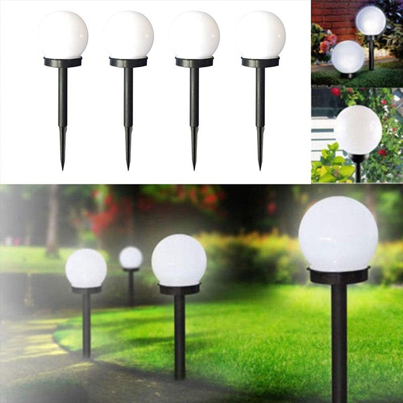 Outdoor Solar-Powered Frosted Globe Garden Stake Lights | Kelmera