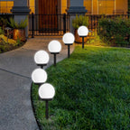 Outdoor Solar-Powered Frosted Globe Garden Stake Lights | Kelmera