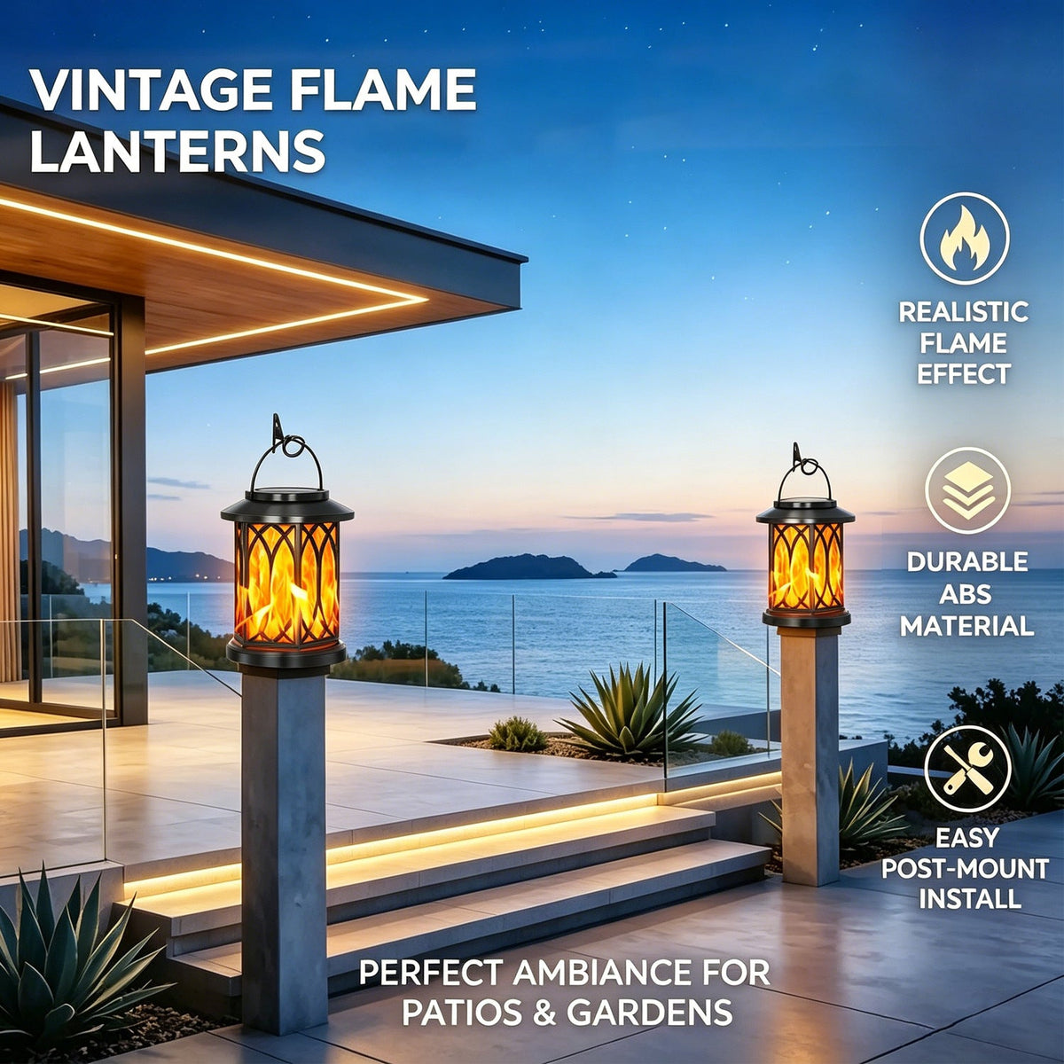 Outdoor Solar-Powered Metal Hanging Light with Decorative Grid and Flickering LED Candle | Kelmera