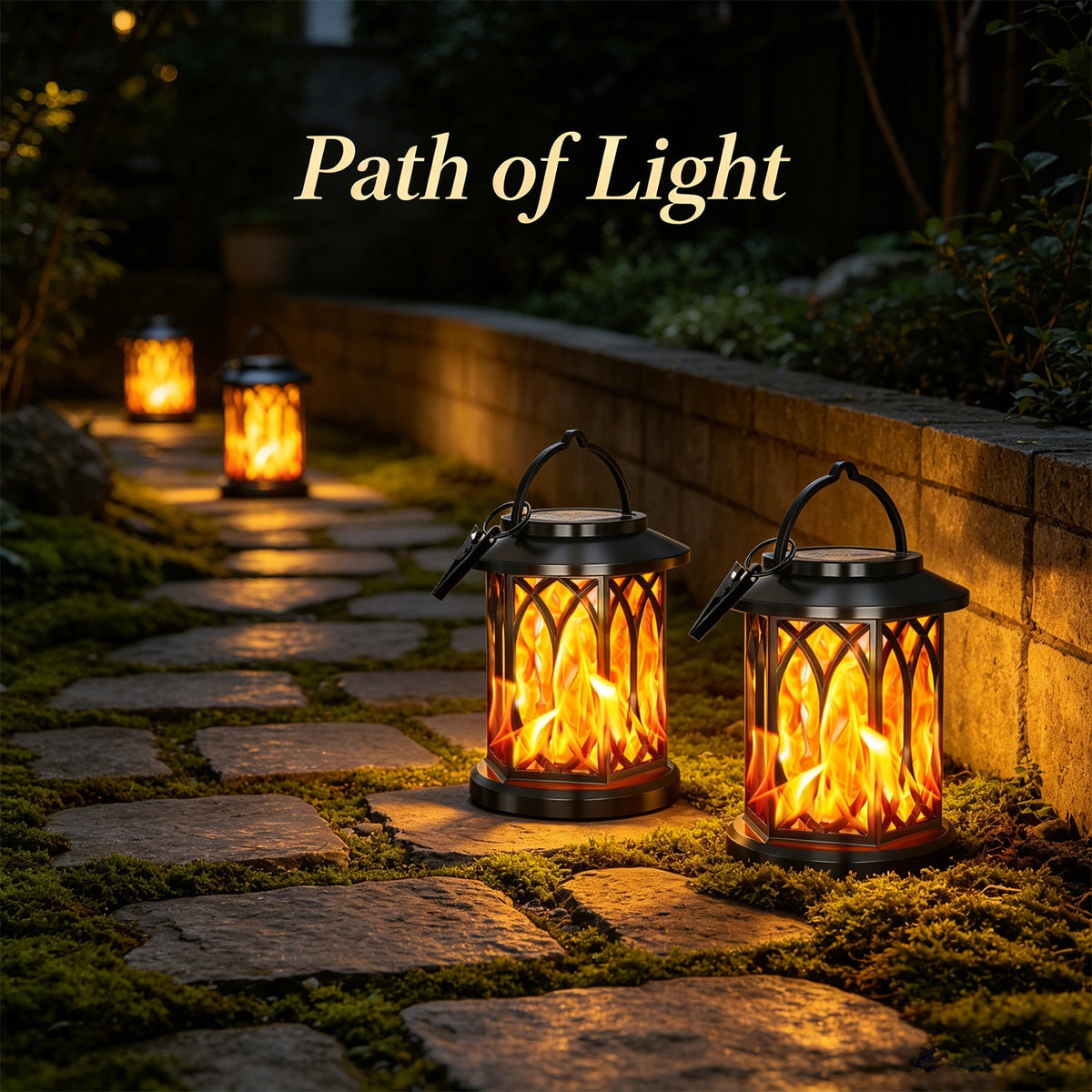 Outdoor Solar-Powered Metal Hanging Light with Decorative Grid and Flickering LED Candle | Kelmera