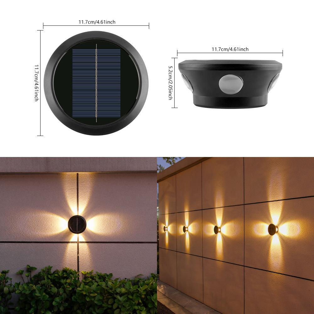 Outdoor Solar Wall Sconce Multi-Beam Decorative LED Accent Light | Kelmera