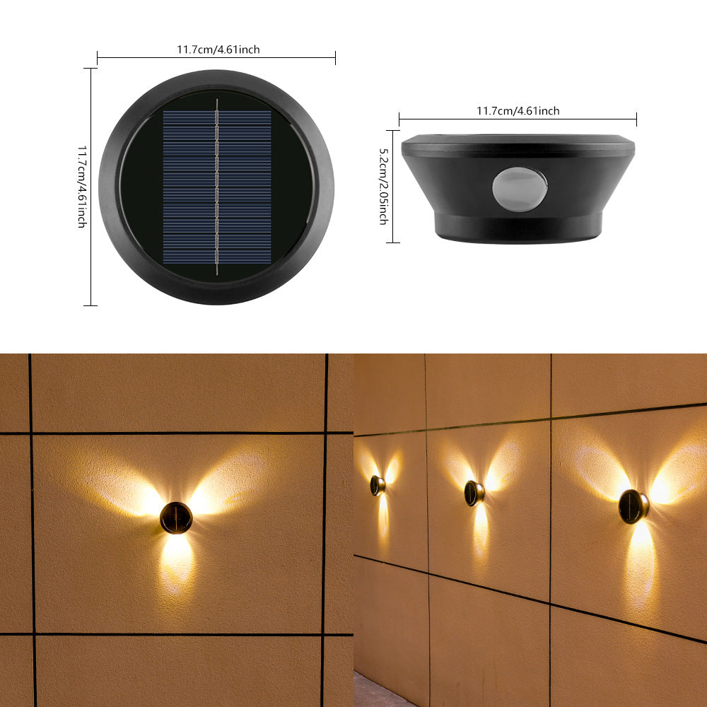 Outdoor Solar Wall Sconce Multi-Beam Decorative LED Accent Light | Kelmera