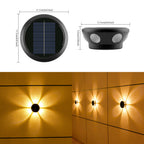 Outdoor Solar Wall Sconce Multi-Beam Decorative LED Accent Light | Kelmera
