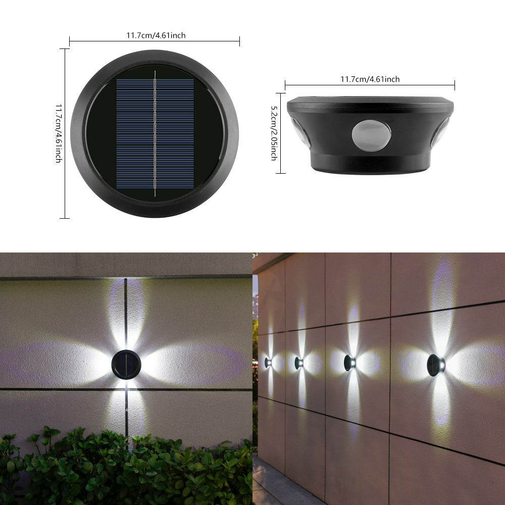 Outdoor Solar Wall Sconce Multi-Beam Decorative LED Accent Light | Kelmera