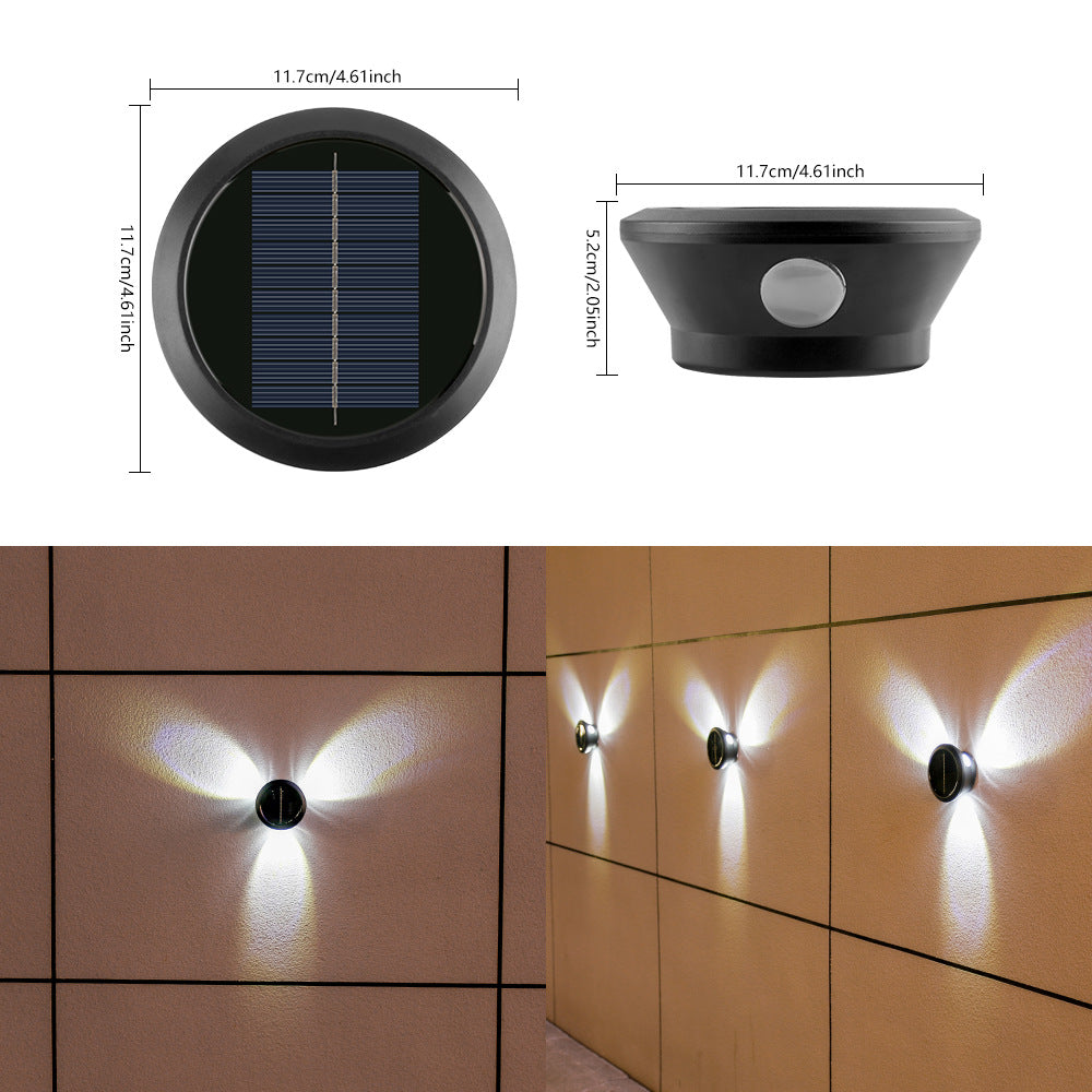 Outdoor Solar Wall Sconce Multi-Beam Decorative LED Accent Light | Kelmera