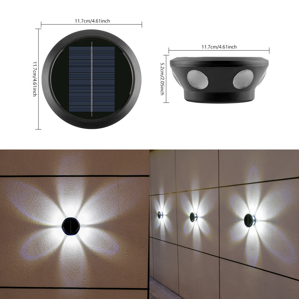 Outdoor Solar Wall Sconce Multi-Beam Decorative LED Accent Light | Kelmera