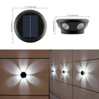 Outdoor Solar Wall Sconce Multi-Beam Decorative LED Accent Light | Kelmera