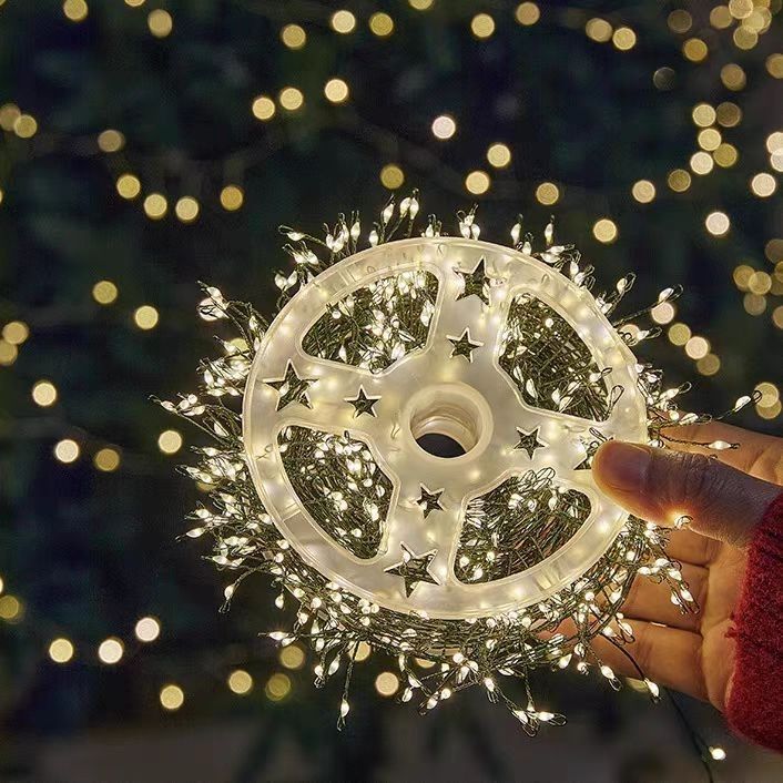 Outdoor Waterproof Micro LED Fairy Lights with Clear Star Wreath | Kelmera