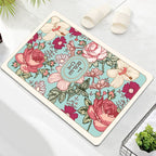 Oval Floral Design Bath Mat | Kelmera