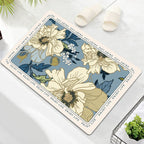 Oval Floral Design Bath Mat | Kelmera