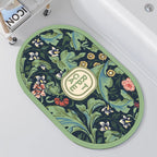 Oval Floral Design Bath Mat | Kelmera