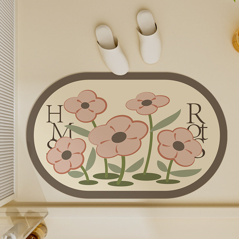 Oval Shaped Welcome Mat with Inspirational Quote | Kelmera
