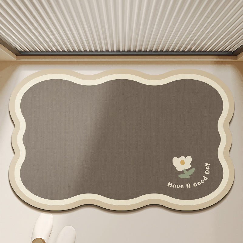 Oval Shaped Welcome Mat with Inspirational Quote | Kelmera