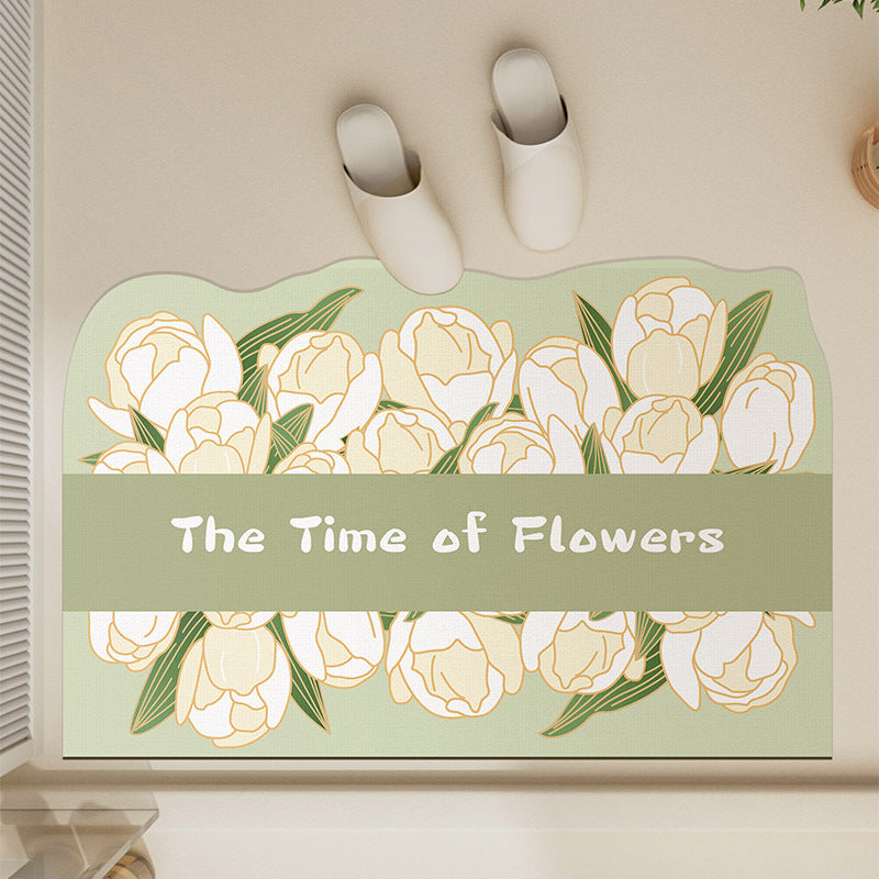 Oval Shaped Welcome Mat with Inspirational Quote | Kelmera