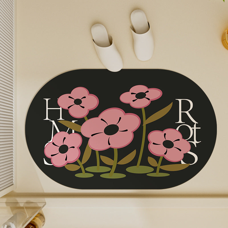 Oval Shaped Welcome Mat with Inspirational Quote | Kelmera