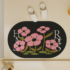 Oval Shaped Welcome Mat with Inspirational Quote | Kelmera