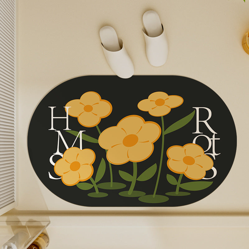 Oval Shaped Welcome Mat with Inspirational Quote | Kelmera