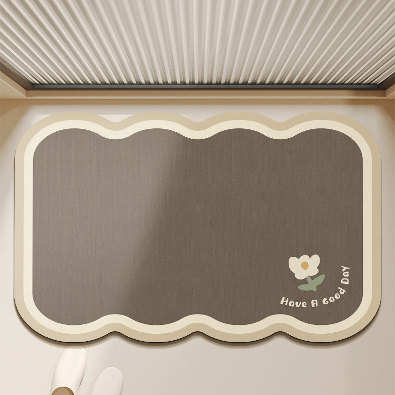 Oval Shaped Welcome Mat with Inspirational Quote | Kelmera