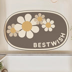 Oval Shaped Welcome Mat with Inspirational Quote | Kelmera