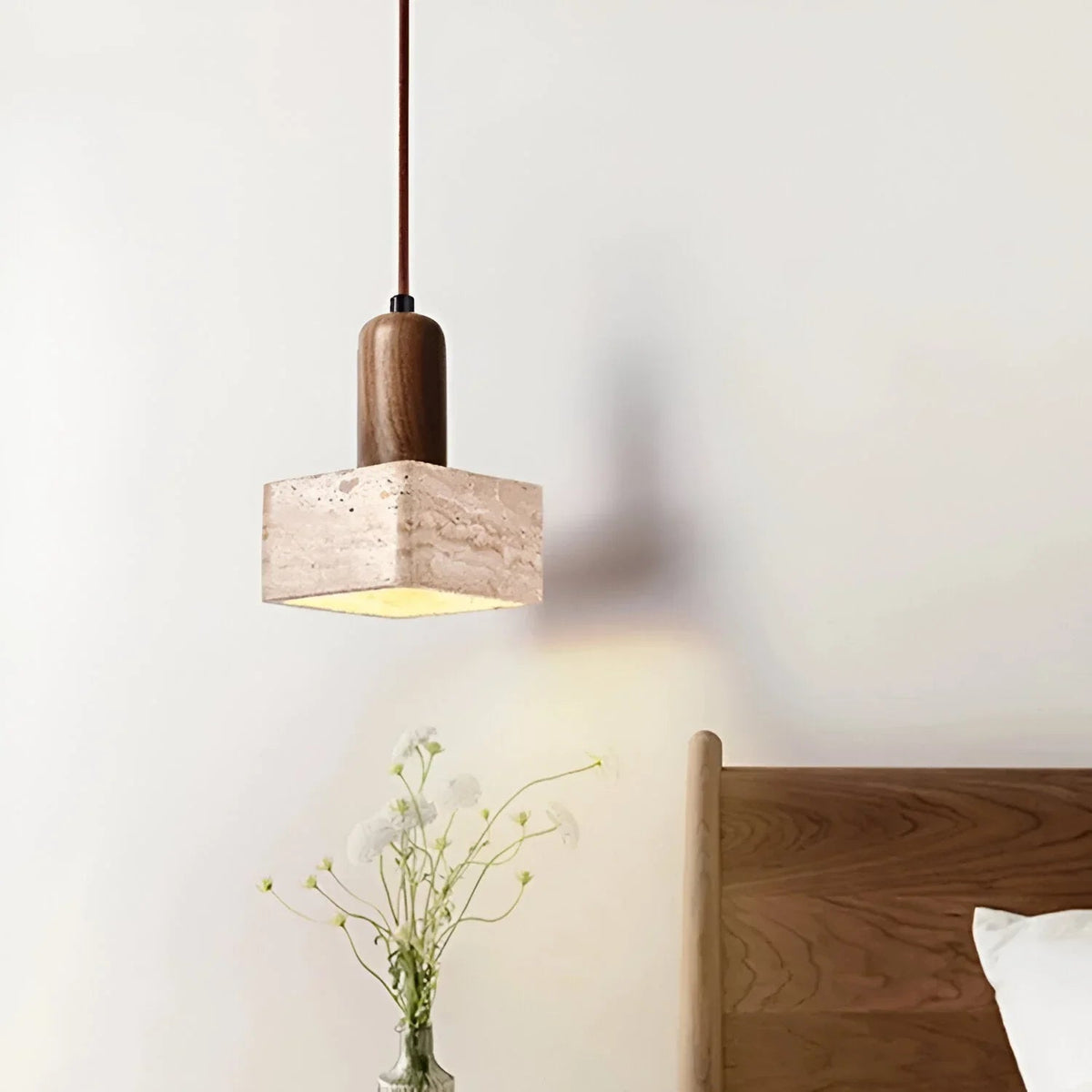 Valana Travertine Pendant Lamp-Kelmera