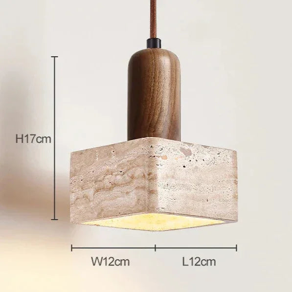 Valana Travertine Pendant Lamp-Kelmera